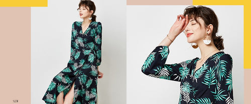 Vestido Longo Floral com Babados