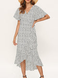 Vestido Longo Floral com Babados